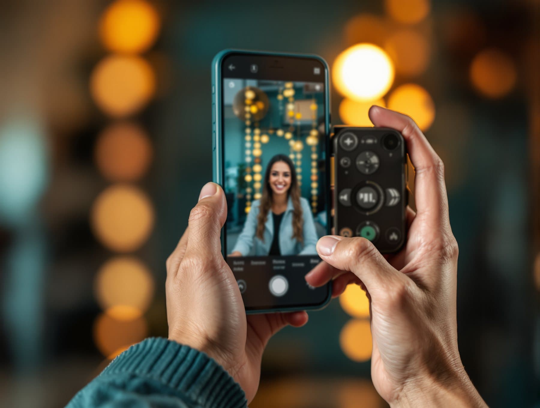 A creator recording a vertical video on a phone